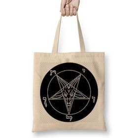 Humuts New Black Goat Of Mendes Pentagram Satan Satanic Seal Of Baphomet Metal 666 Devil Gift 01 Bez Kadın Günlük Çanta