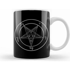 Humuts New Black Goat Of Mendes Pentagram Satan Satanic Seal Of Baphomet Metal 666 Devil Gift Kupa Bardak