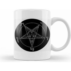 Humuts New Black Goat Of Mendes Pentagram Satan Satanic Seal Of Baphomet Metal 666 Devil Gift Kupa Bardak
