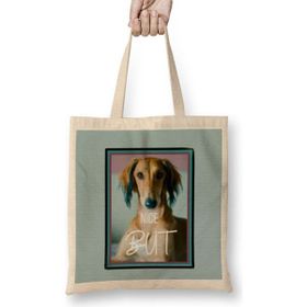 Humuts Nıce But Dog Lover Gift Bez Uzun Saplı Açık Bej Rengi Çanta