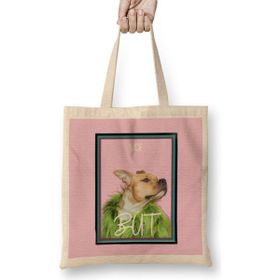 Humuts Nıce But Dog Lover Gift Bez Uzun Saplı Açık Bej Rengi Çanta