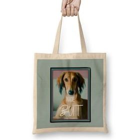 Humuts Nıce But Dog Lover Gift Bez Uzun Saplı Açık Bej Rengi Çanta