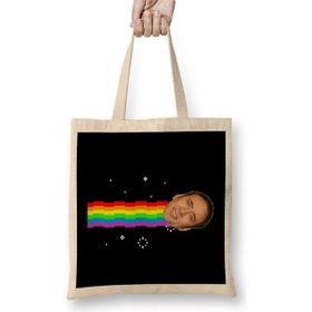 Humuts Nicolas Cage Nyan Cat Meme Bez Uzun Saplı Açık Bej Rengi Çanta