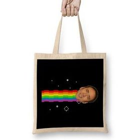 Humuts Nicolas Cage Nyan Cat Meme Bez Uzun Saplı Açık Bej Rengi Çanta