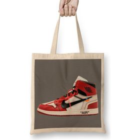 Humuts Nike Jordan 1 Off White Stencil Bez Uzun Saplı Açık Bej Rengi Çanta