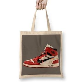 Humuts Nike Jordan 1 Off White Stencil Bez Uzun Saplı Açık Bej Rengi Çanta