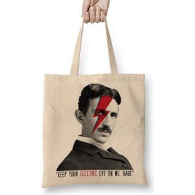 Humuts Nikola Tesla Electric Eyes Bez Uzun Saplı Açık Bej Rengi Çanta