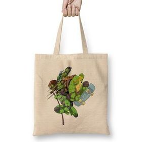 Humuts Ninja Turtles Ninja Turtle Power 01 Bez Uzun Saplı Açık Bej Rengi Çanta