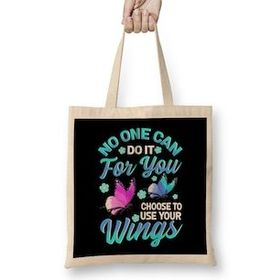 Humuts No One Can Do It For You Choose To Use Your Wings Bez Uzun Saplı Açık Bej Rengi Çanta