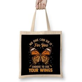 Humuts No One Can Do It For You Choose To Use Your Wings Bez Uzun Saplı Açık Bej Rengi Çanta