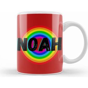 Humuts Noah Name Custom Vintage Retro Rainbow Style Design Gift Baby Gift For Him Kupa