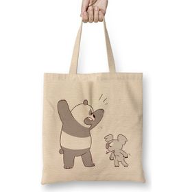 Humuts Nom Nom We Bare Bears 05 Bez Uzun Saplı Açık Bej Rengi Çanta