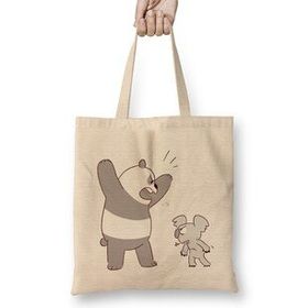Humuts Nom Nom We Bare Bears 05 Bez Uzun Saplı Açık Bej Rengi Çanta