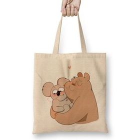 Humuts Nom Nom We Bare Bears 08 Bez Uzun Saplı Açık Bej Rengi Çanta