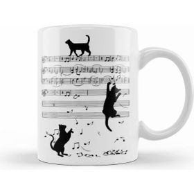 Humuts Notalar Müzik Cat Kedi Komik Kupa