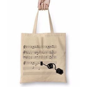 Humuts Notalı Müzik Notalar Komik Bez Kadın Günlük Çanta