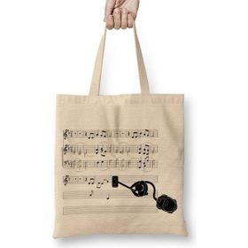 Humuts Notalı Müzik Notalar Komik Bez Kadın Günlük Çanta