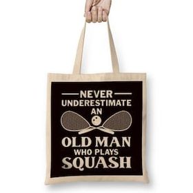 Humuts Old Man Squash Player Indoor Tennis Court Ball Sports Match Bez Kadın Günlük Çanta