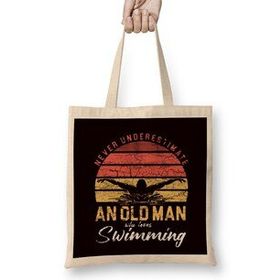 Humuts Old Man Swimmer Swimming Pool Retro Swim Water Sports Coach Bez Kadın Günlük Çanta