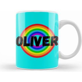 Humuts Oliver Name Vintage Retro Rainbow Style Custom Design Gift Baby Gift For Hm Kupa