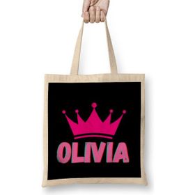 Humuts Olivia -Name Personalized Custom - Vintage Retro Rainbow Style Design Gift Baby-Gift For Her Bez Kadın Günlük Çanta