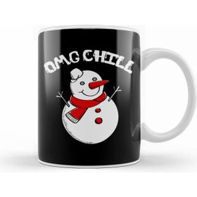 Humuts Omg Chill Awesome Christmas Snowman Funny Pun Kupa