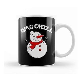 Humuts Omg Chill Awesome Christmas Snowman Funny Pun Kupa