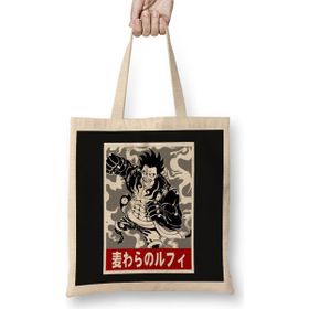 Humuts One Piece Luffy Gear Fourth Açık Bej Uzun Saplı Bez Çanta