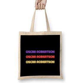 Humuts Oscar Robertson Basketball Gifts Vintage Retro Rainbow Quotes For Boys And Dad Bez Uzun Saplı Açık Bej Rengi Çanta
