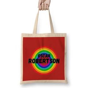 Humuts Oscar Robertson Basketball Gifts Vintage Retro Rainbow Quotes For Boys And Dad Bez Uzun Saplı Açık Bej Rengi Çanta