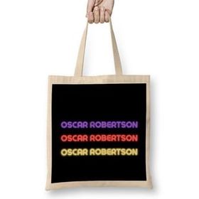 Humuts Oscar Robertson Basketball Gifts Vintage Retro Rainbow Quotes For Boys And Dad Bez Uzun Saplı Açık Bej Rengi Çanta