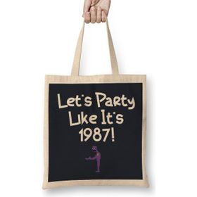 Humuts Party Like 1987 Bite Fnaf Bez Uzun Saplı Açık Bej Rengi Çanta