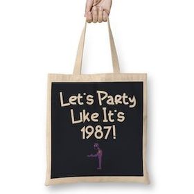 Humuts Party Like 1987 Bite Fnaf Bez Uzun Saplı Açık Bej Rengi Çanta