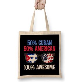Humuts Patriotic 50% Cuban 50% American 100% Awesome Unisex Bez Çanta