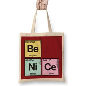 Humuts Periodic Table Element Of Being Nice Bez Uzun Saplı Açık Bej Rengi Çanta