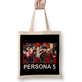 Humuts Persona 5 Strikers All Member Bez Uzun Saplı Açık Bej Rengi Çanta