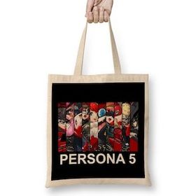 Humuts Persona 5 Strikers All Member Bez Uzun Saplı Açık Bej Rengi Çanta