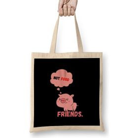 Humuts Pigs Are Friends Not Food Animal Rights Pıgs Are Frıends Not Food Animal Rights Vegan Gift Bez Çanta