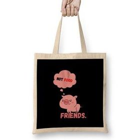 Humuts Pigs Are Friends Not Food Animal Rights Pıgs Are Frıends Not Food Animal Rights Vegan Gift Bez Çanta