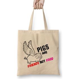 Humuts Pigs Are Friends Not Food Animal Rights Pıgs Are Frıends Not Food Animal Rights Vegan Gift Sticker Bez Çanta