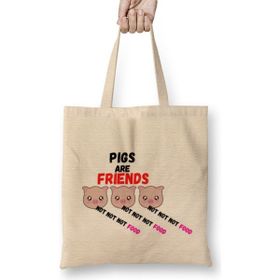 Humuts Pigs Are Friends Not Food Animal Rights Pıgs Are Frıends Not Food Animal Rights Vegan Gift Sticker Bez Çanta