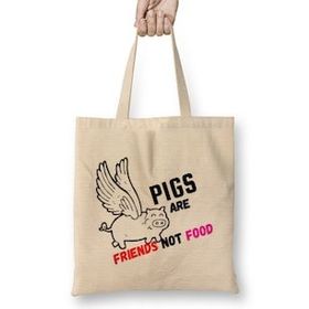 Humuts Pigs Are Friends Not Food Animal Rights Pıgs Are Frıends Not Food Animal Rights Vegan Gift Sticker Bez Çanta