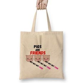 Humuts Pigs Are Friends Not Food Animal Rights Pıgs Are Frıends Not Food Animal Rights Vegan Gift Sticker Bez Çanta