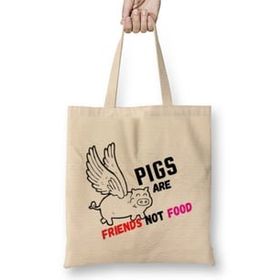 Humuts Pigs Are Friends Not Food Animal Rights Pıgs Are Frıends Not Food Animal Rights Vegan Gift Sticker Bez Çanta