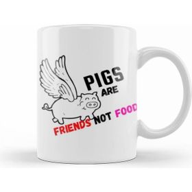 Humuts Pigs Are Friends Not Food Animal Rights Pıgs Are Frıends Not Food Animal Rights Vegan Gift Sticker Kupa
