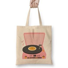Humuts Pink Vintage Record Player Bez Çanta
