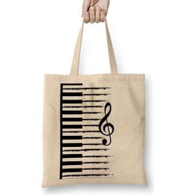 Humuts Piyano Müzik Notaları Bez Çanta
