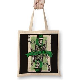 Humuts Playing Card Skull Bez Uzun Saplı Açık Bej Rengi Çanta