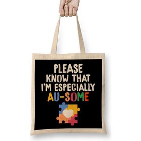 Humuts Please Know That I M Especially Au Some Autism Bez Uzun Saplı Açık Bej Rengi Çanta