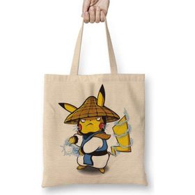 Humuts Pokemon Pikaccu Açık Bej Uzun Saplı Bez Çanta